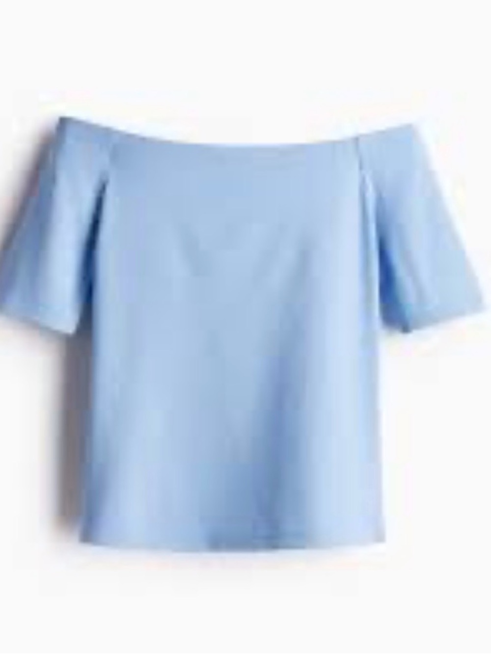 Light Periwinkle Off the Shoulder Short Sleeve Top - Soft Blue